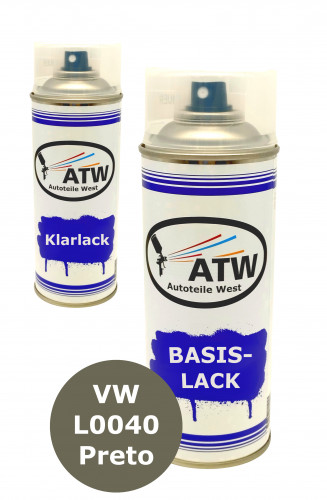 Autolack für VW L0040 Preto +400ml Klarlack Set